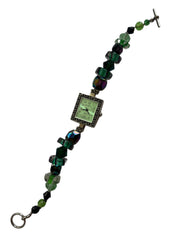 Shades of Green Beaded Watch