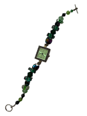 Shades of Green Beaded Watch