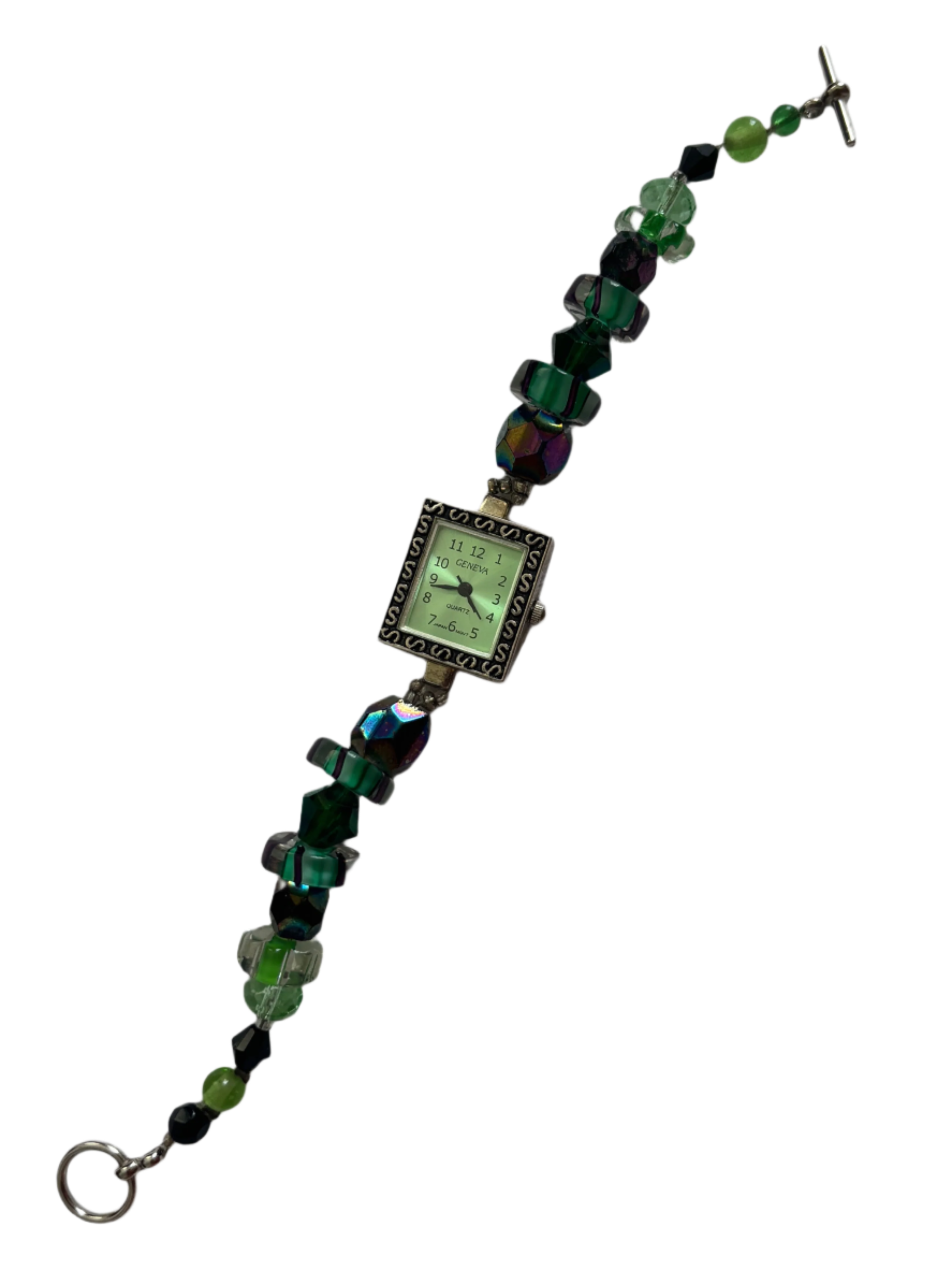 Shades of Green Beaded Watch