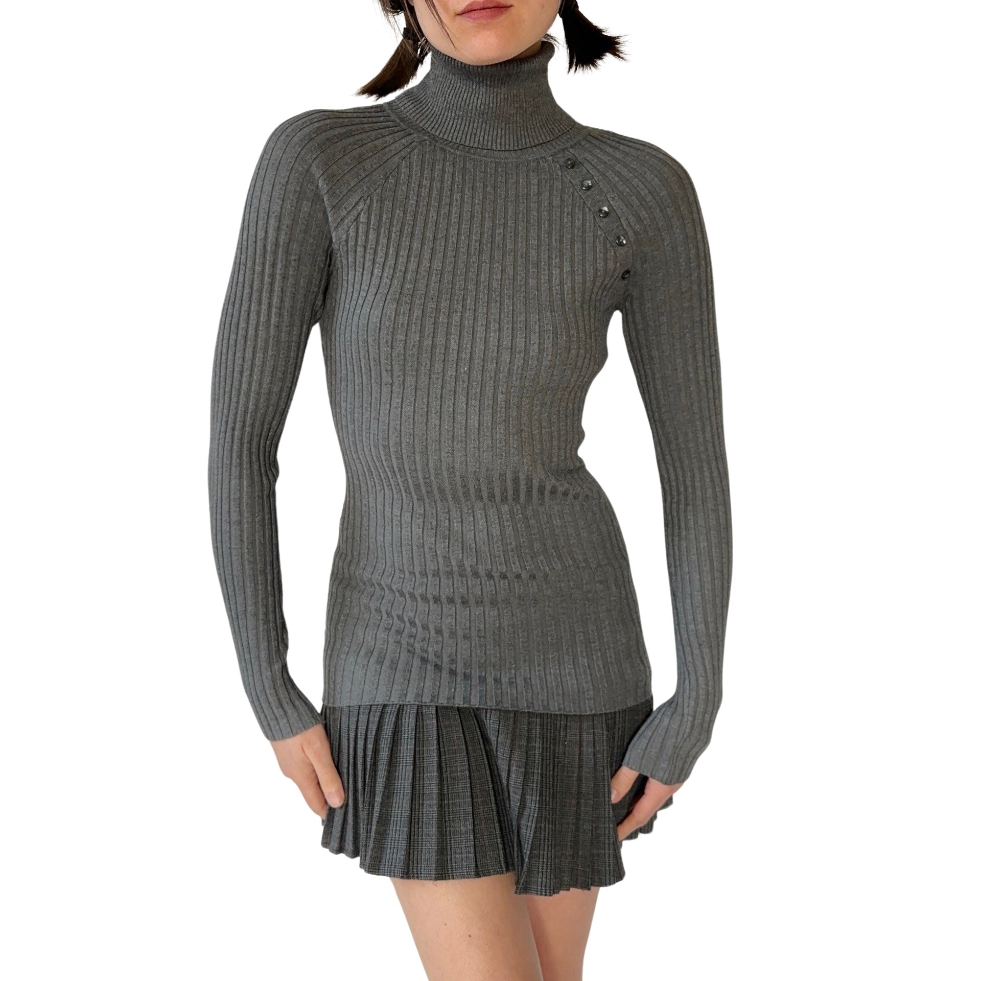 2000s Charcoal Ribbed Turtleneck (S)