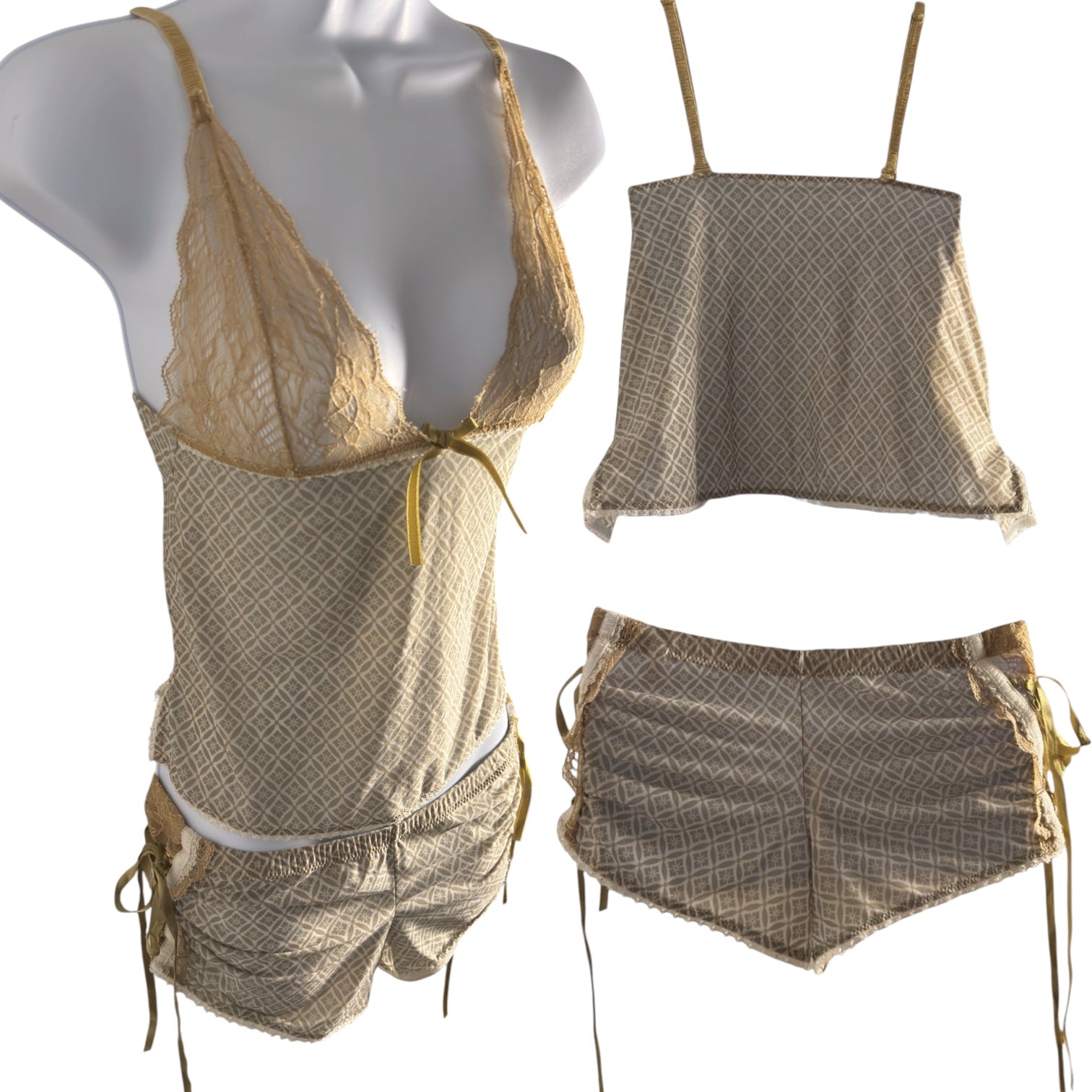 Y2K unique lace up 2pc sleep set (S/M)
