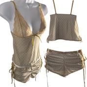 Y2K unique lace up 2pc sleep set (S/M)