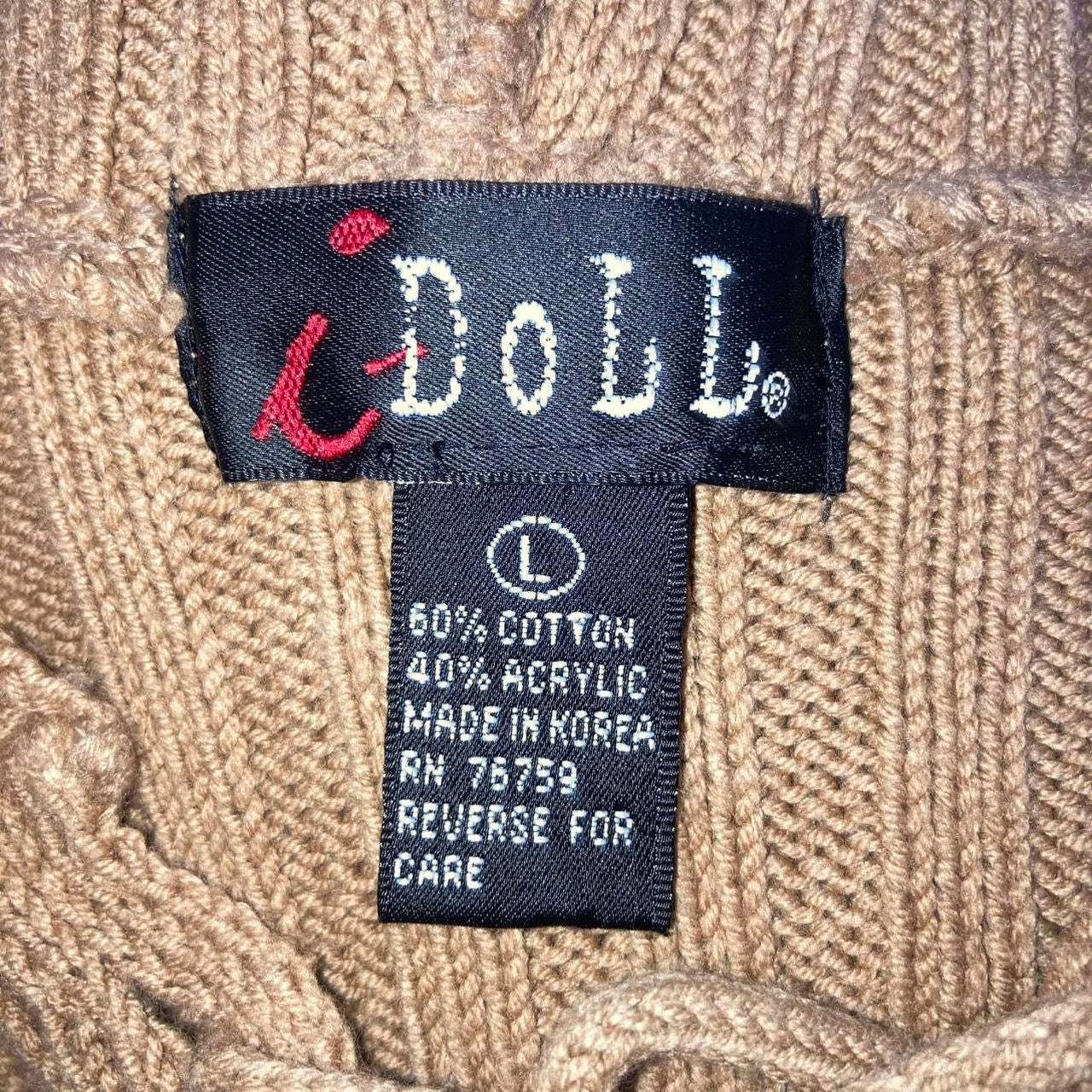 Lace Up Detail Cable Knit Hoodie (M)