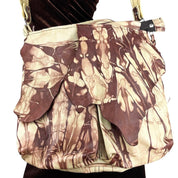 Marbled Raw Leather Satchel Bag