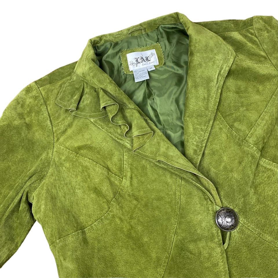 2000s Moss Green Suede Blazer (M)