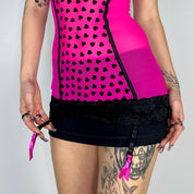 Hot Pink Heart Bustier Tank (S)
