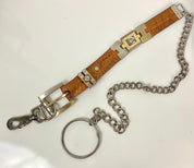 Reworked vintage leather chain belt