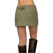 Olive Low Rise Mini Skirt (S)