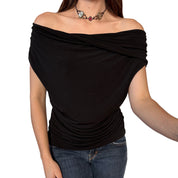 Y2K Noir Cowl Neck Top (M)