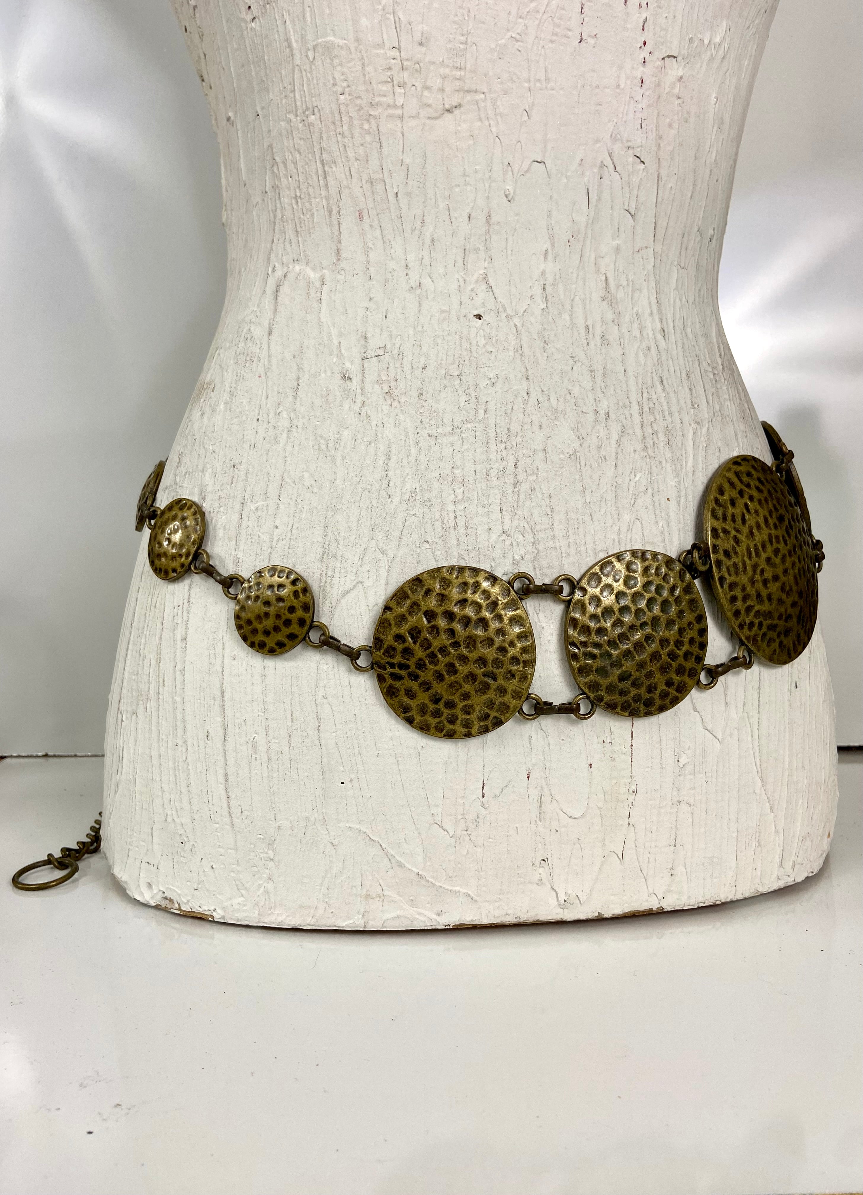 Bronze hammered circle belt