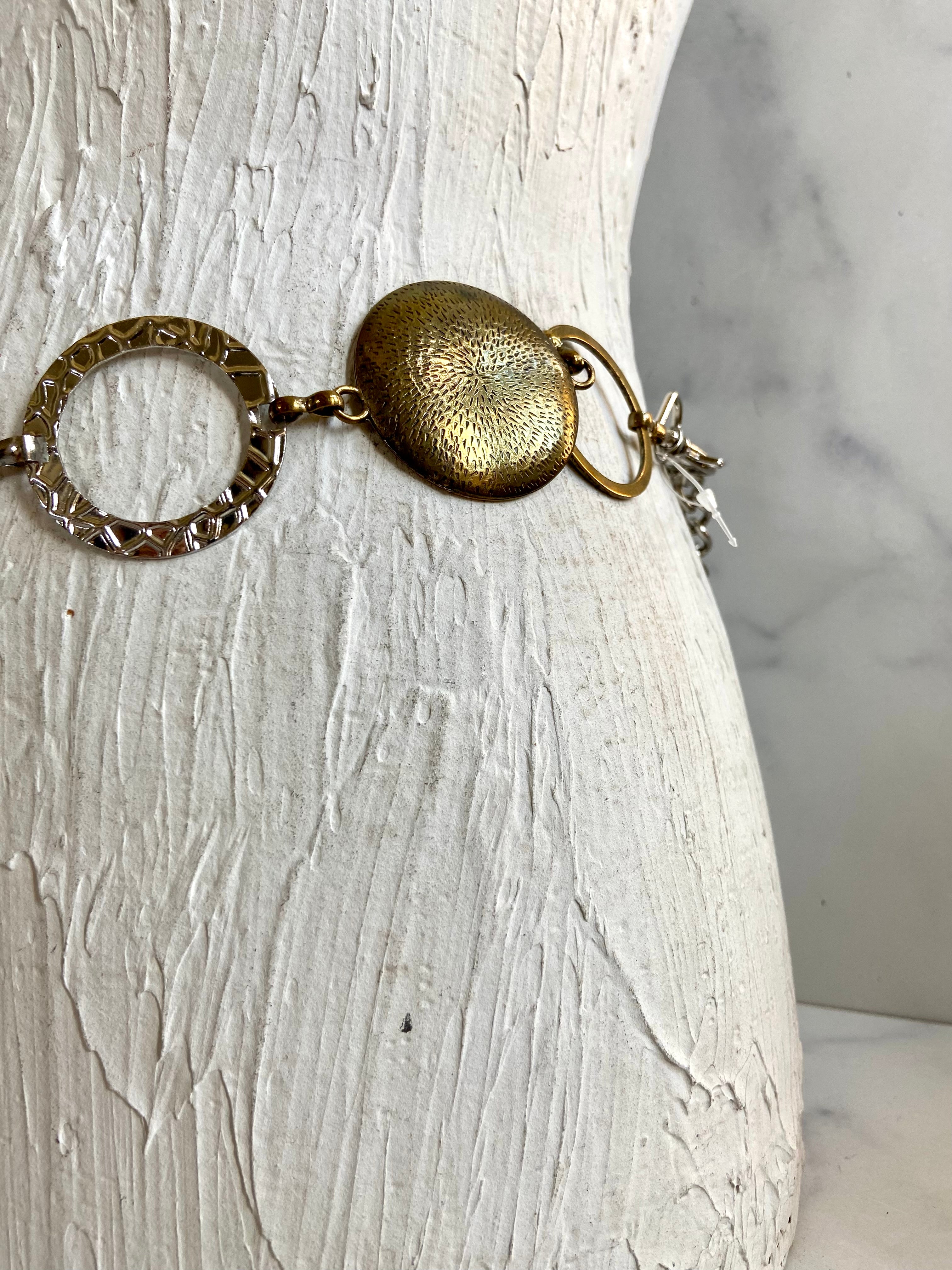 Bronze silver waist belt