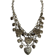 Vintage silver tone heart necklace