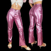 90s Metallic Pink Disco Pants (S)