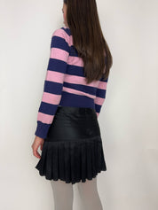 Pleated Silk Mini Skirt (S)