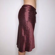 Y2K Italian Burgundy Midi Skirt (S) 