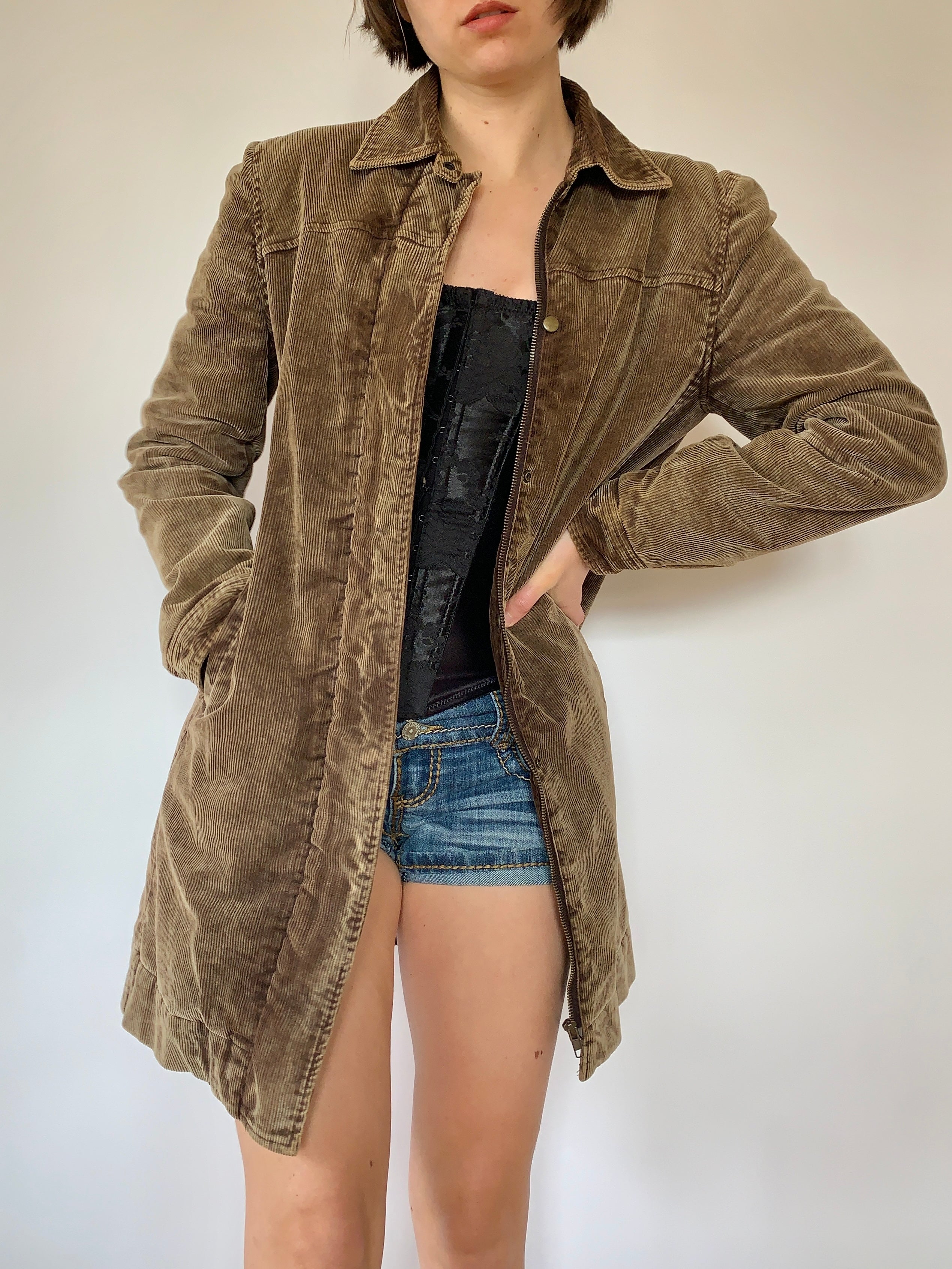 Vintage Corduroy Trench - Small