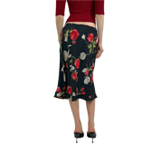 90s Moody Floral Midi Skirt (M)