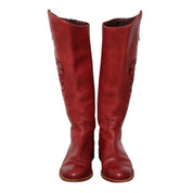 90s FRYE Red Leather Riding Boots (6)
