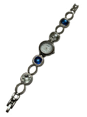 Silver & Blue Gem Watch