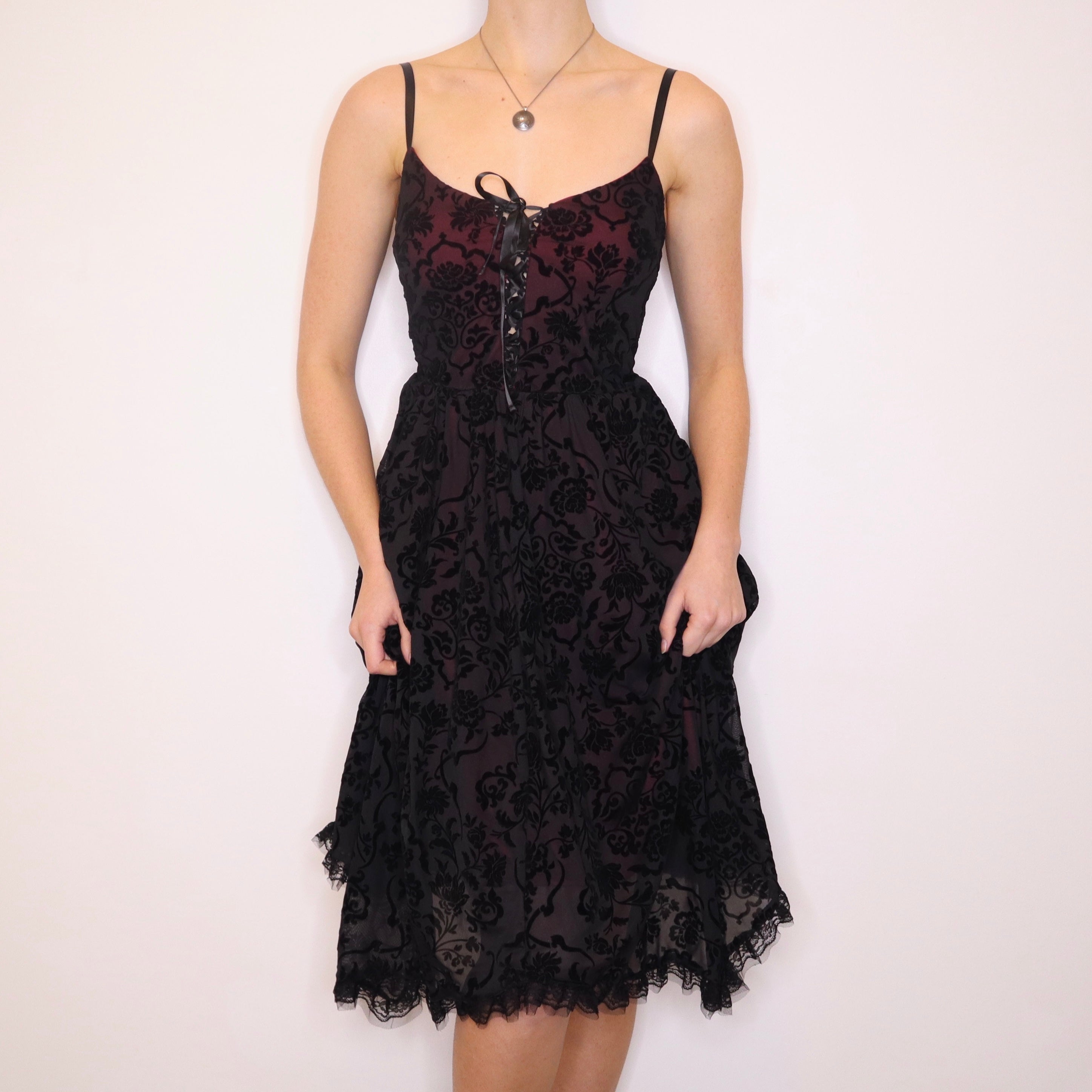 90s Handmade Vampy Corset Dress (S/M)