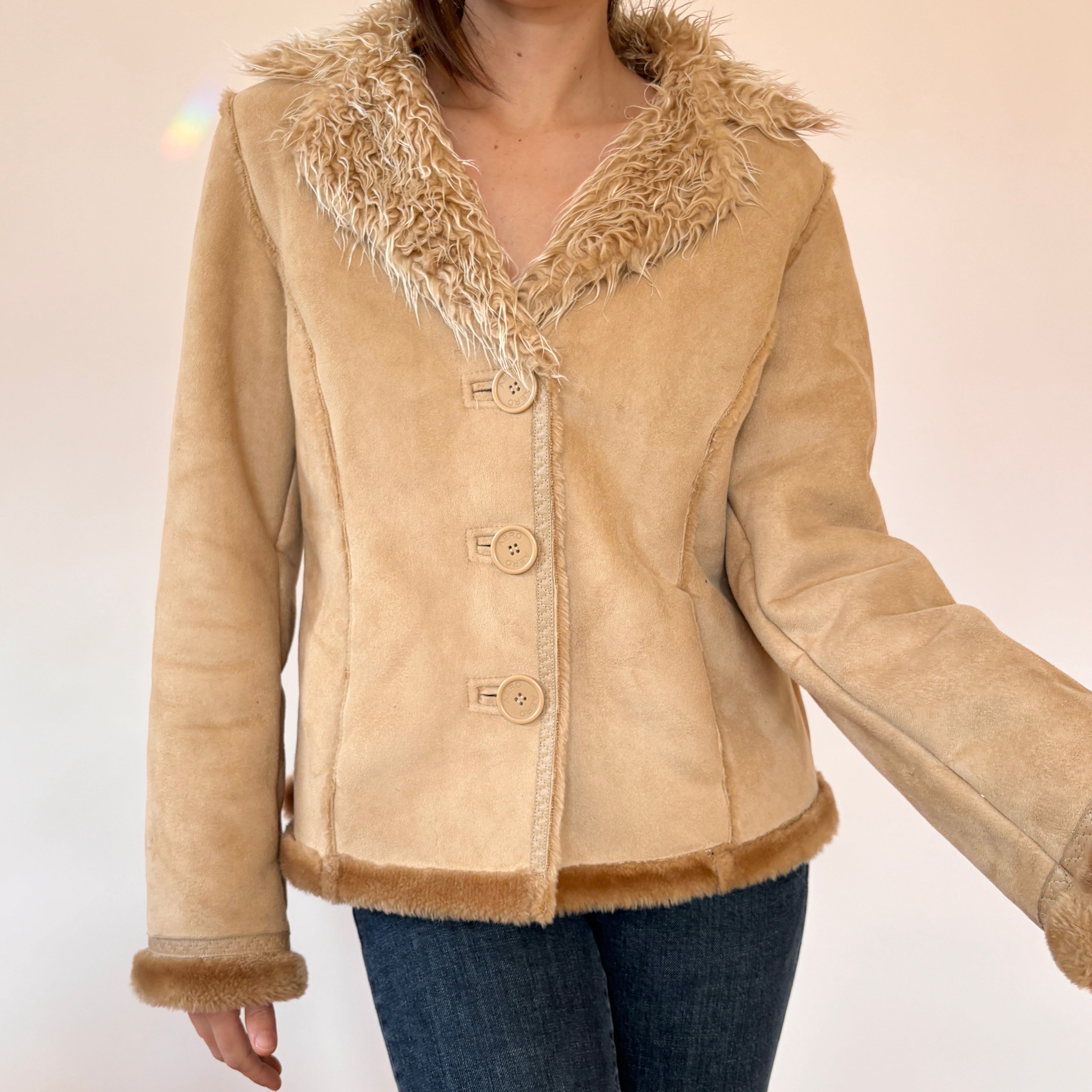 Y2K Faux Fur Coat (M)