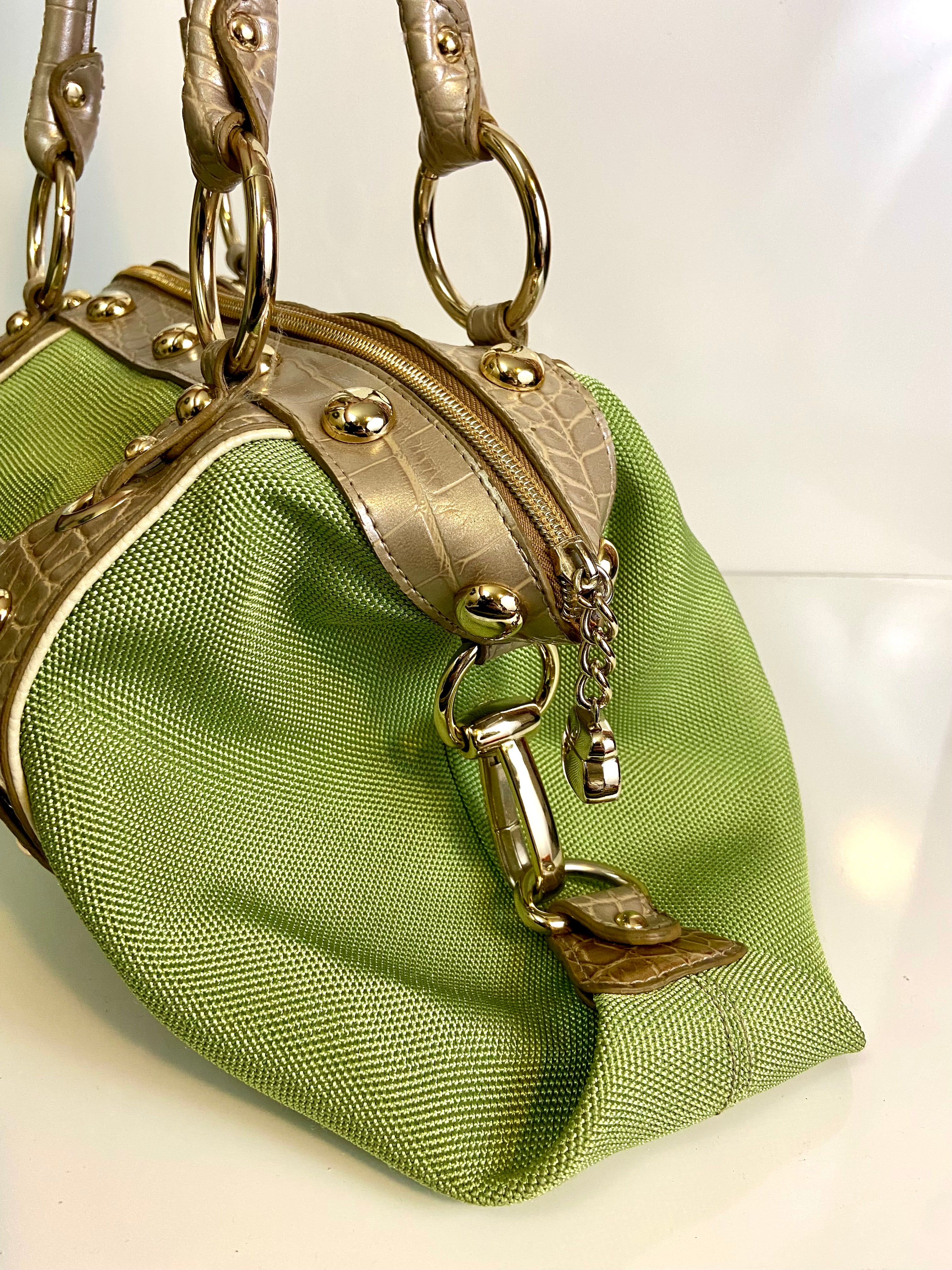Kathy Van Zeeland canvas & vinyl trim Hangbag