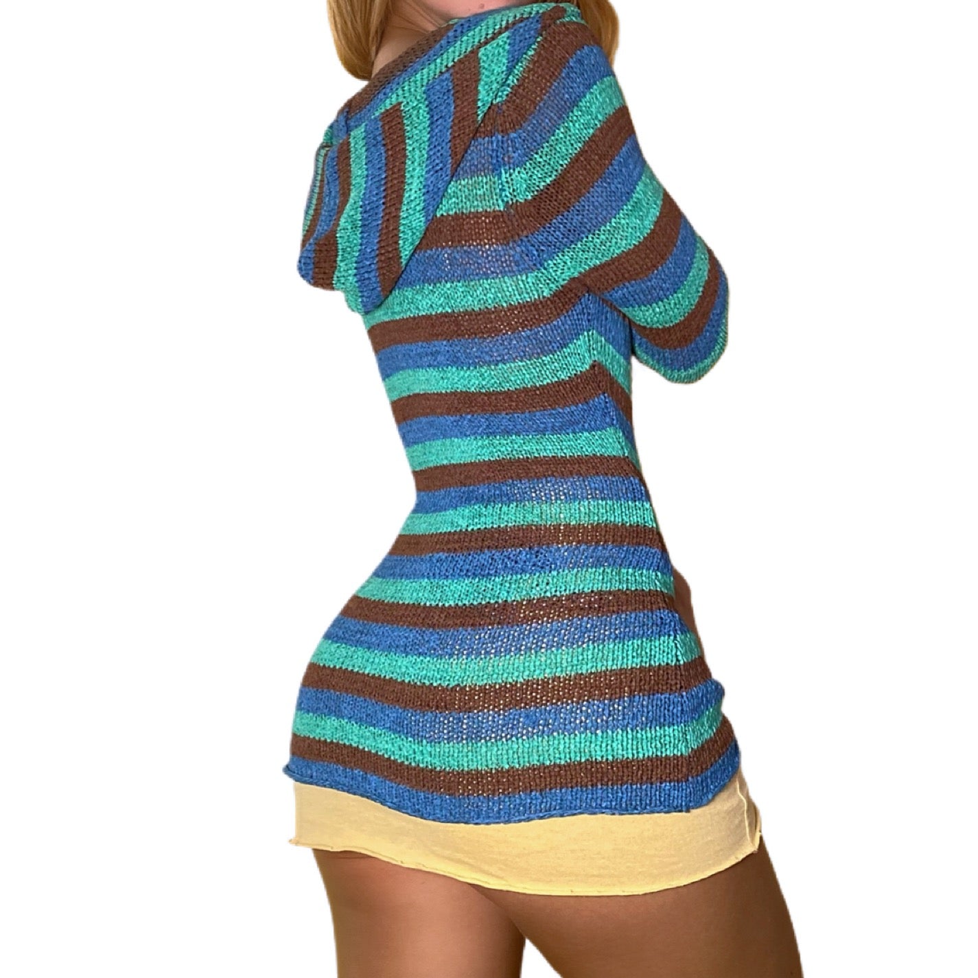 90’s Striped Knit Hoodie (S)