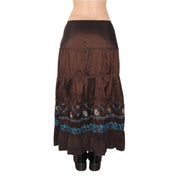 Y2K Italian Boho Brown Maxi Skirt (S/M)