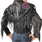 Vintage Leather Fringe Jacket (XS)