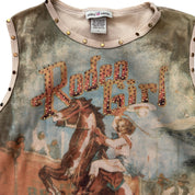 Rodeo Girl skinnie Minnie graphic top (M)