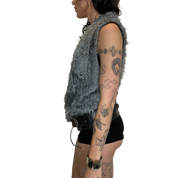 Vintage Cop Copine Fur Vest Top (S/M)