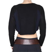 Y2K French Black Cropped Cardigan (M)