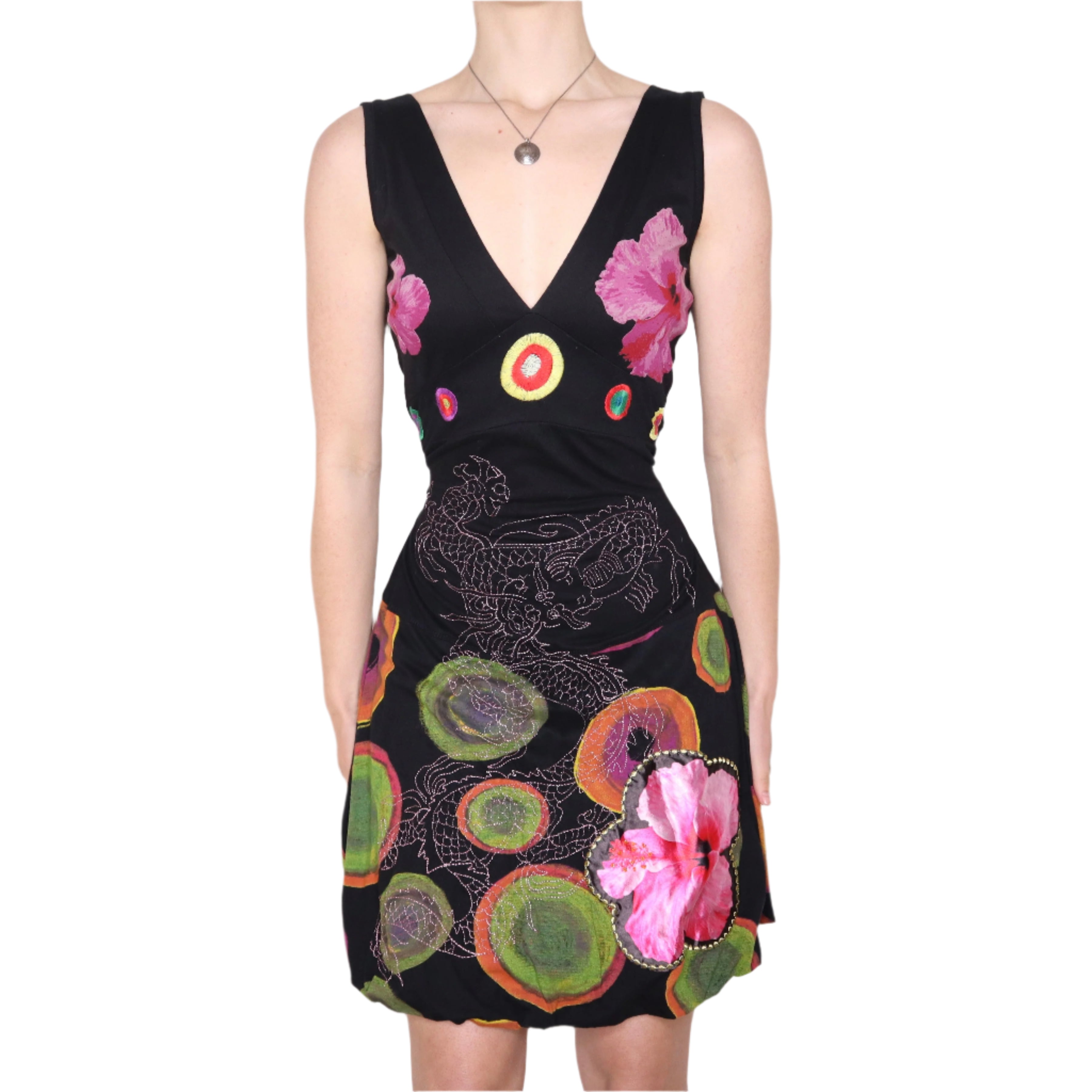 Y2K DESIGUAL Dragon Bubble Dress (S/M)