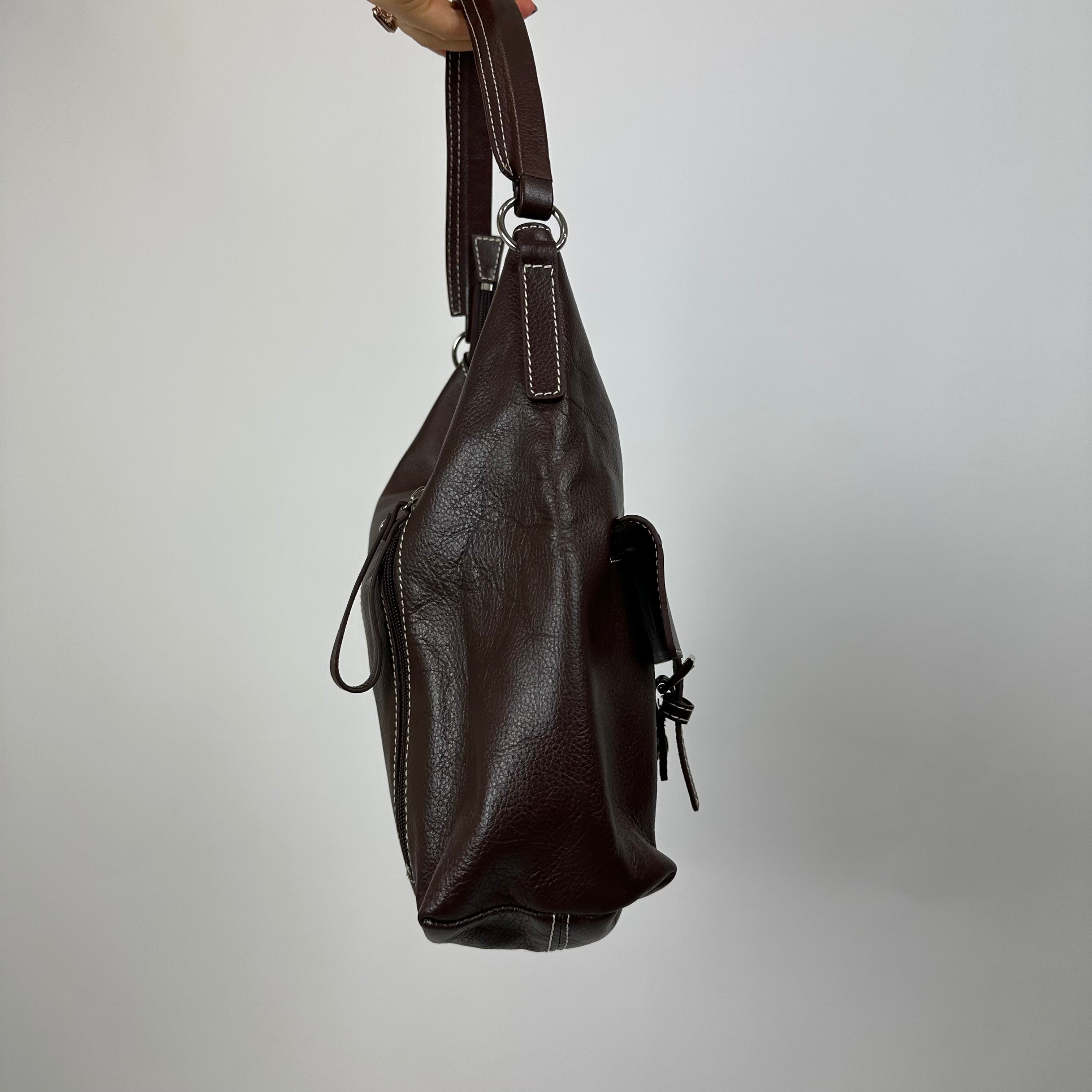 Vintage Brown Faux Leather Bag