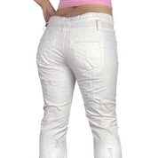 Roberto Cavalli White Distressed Denim Flares (M)