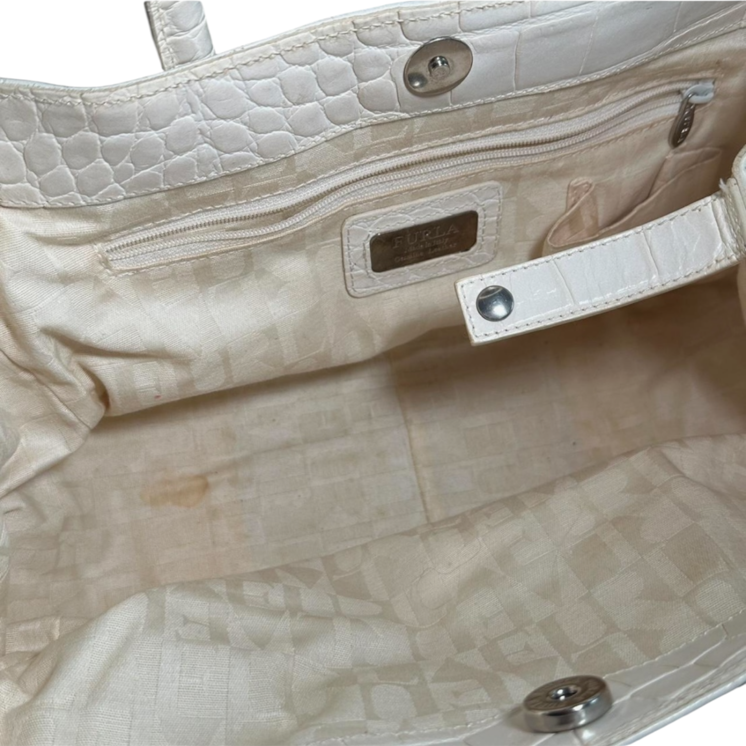 Vintage Italian Leather Furla Top Handle Bag