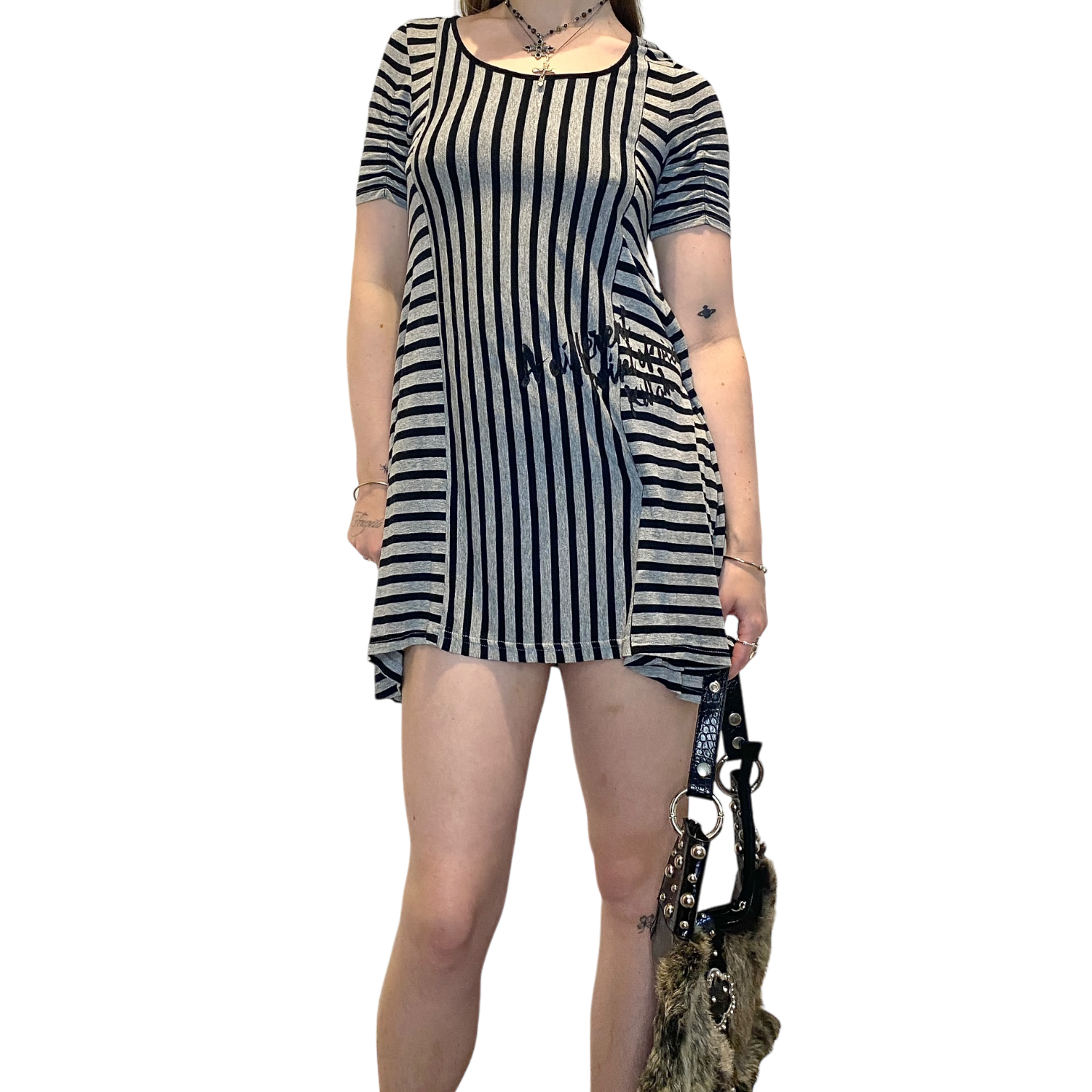 Vintage Killah Miss Sixty Striped Mini Dress (M)