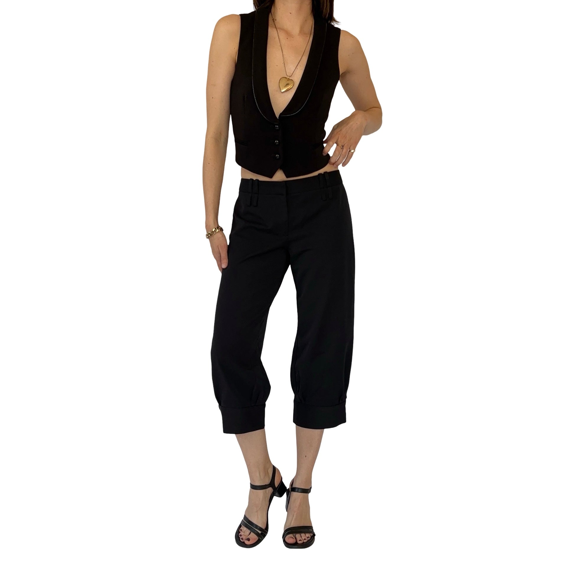 2000s Noir Trouser Capris (XS)