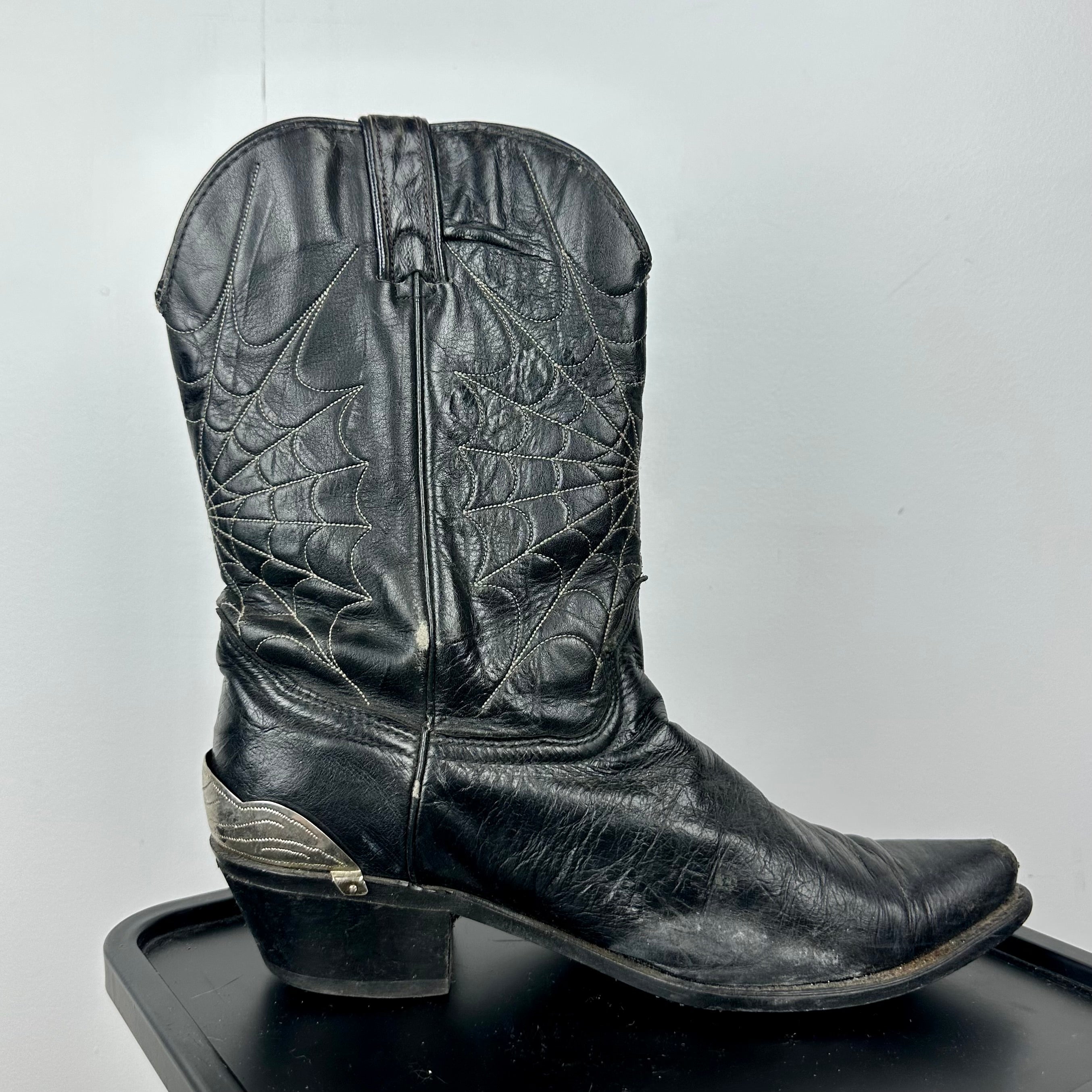 Spiderweb Leather Cowboy Boots (9.5)