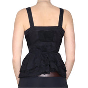 Y2K Black Boho Lace Tank Top (S)