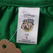 Y2K ED HARDY Green Graphic Mini Dress (M)