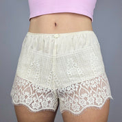 Vintage Silk & Lace Bloomer Shorts (S)