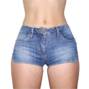 Y2K Italian Designer Denim Mini Shorts (XS)