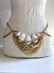 White & Gold chain belt