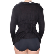 Y2K Italian Fuzzy Black Tie Up Cardigan (L/XL)