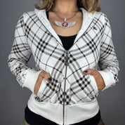 Burberry Blue Label Plaid Zip Up Hoodie (M)