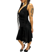 Vintage Italian Miss Sixty Black Spaghetti Strap Slinky Dress (S)
