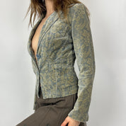 DKNY Muted Floral Velvet Blazer (S)