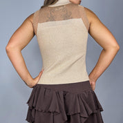 90s Silk Knit Sleeveless Turtleneck (S/M)