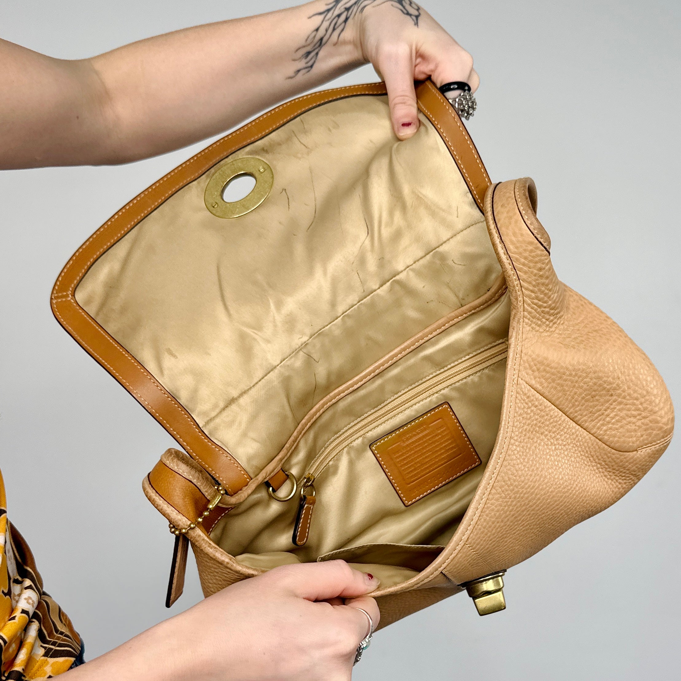 Coach Camel Pebbled Leather Purse